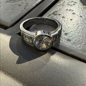 Stainless steel NH Cubic Zirconia ring or engagement ring Michael Valitutti